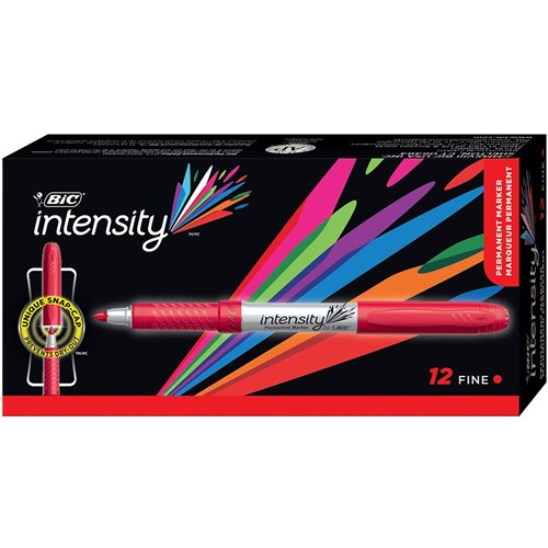 Bic Intensity Permanent Marker Fine Red Box 12