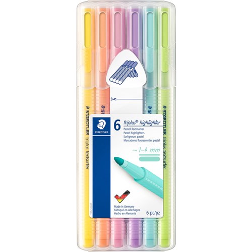 Staedtler 362 Triplus Textsurfer Highlighters 1.0mm Pastel Wallet of 6