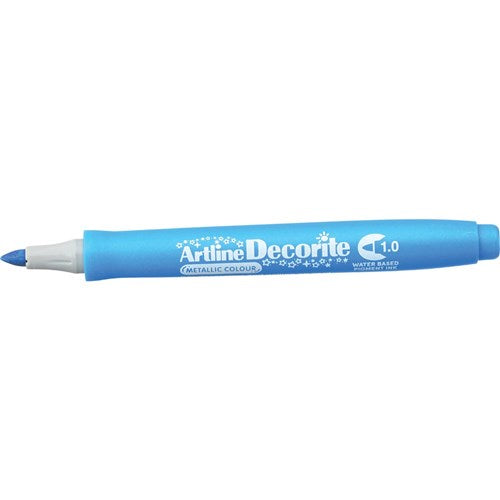 Artline Decorite Metallic Markers Bullet 1.0mm Blue Box Of 12