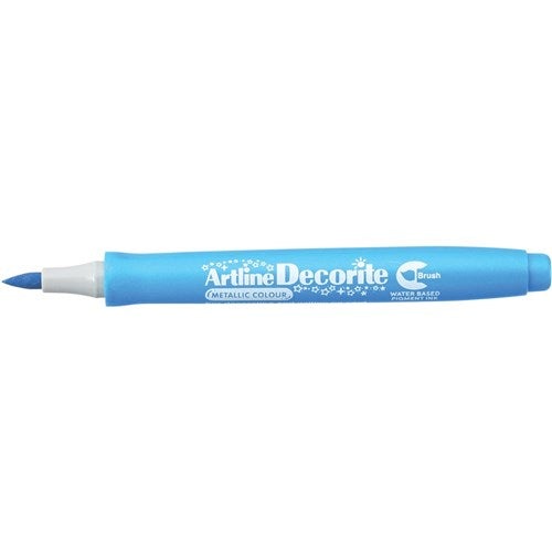 Artline Decorite Metallic Markers Brush Nib Blue Box Of 12