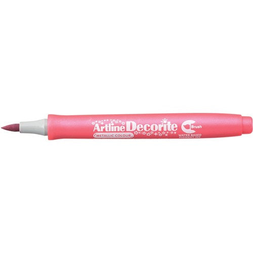 Artline Decorite Metallic Markers Brush Nib Pink Box Of 12