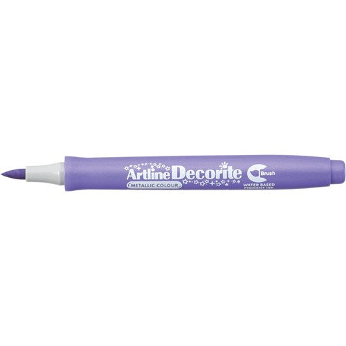 Artline Decorite Metallic Markers Brush Nib Purple Box Of 12