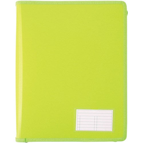 Bantex Zipper Binder A4 2D 25mm Lime