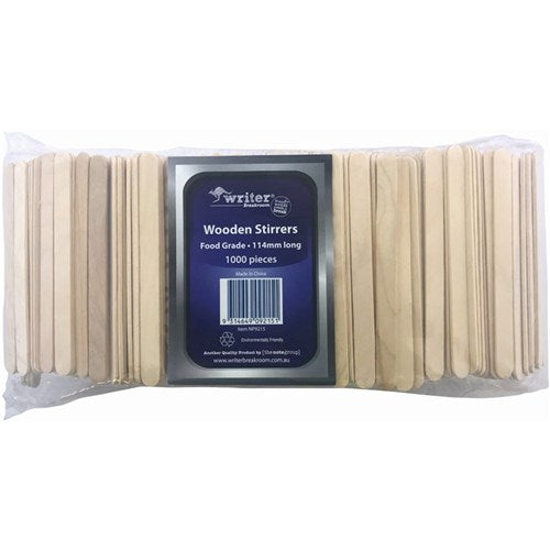 Writer Breakroom Eco Disposable Wooden Stirrers 114mm Pack Of 1000