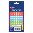 LABEL AVERY F/P 12MM MULTI COLOURED DOTS PK162 PK10