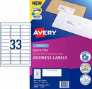 Label Avery Laser L7157 Address 33up White Pk100