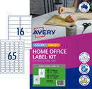 Label Avery Laser & Inkjet L7162 & L7651 Address 16up & 65up White Pk10