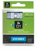 Sp- Label Tape Dymo D1 12mmx7m White On Clear