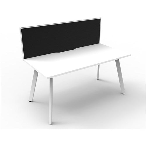 Rapidline Eternity Workstation Single Sided With Screen 1200W x 780D x 1200mmH White/White