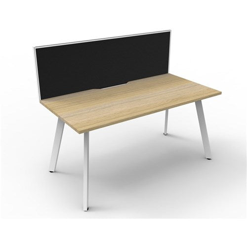 Rapidline Eternity Workstation Single Sided With Screen 1500W x 780D x 1200mmH Oak/White