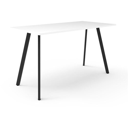 Rapidline Eternity High Bar Table 1500W x 750D x 1050mmH White Top Black Frame