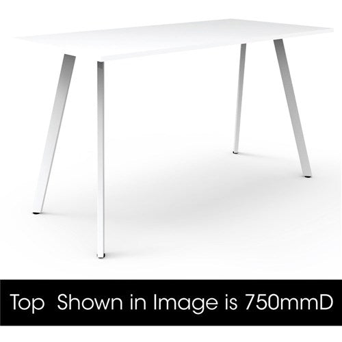 Rapidline Eternity High Bar Table 1800W x 900D x 1050mmH White Top White Frame