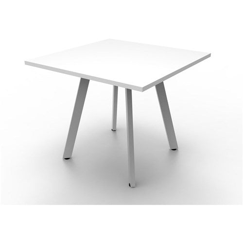 Rapidline Eternity Meeting Table 900W x 900D x 730mmH White Top White Base