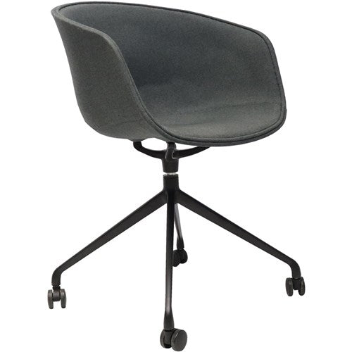 Rapidline Focal Tub Visitor Chair 4 Star Base With Castors Charcoal Ash Fabric Upholstery