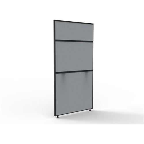 Rapidline SHUSH30+ Screen 750W x 30D x 1500mmH Black Frame Grey Pinnable Fabric