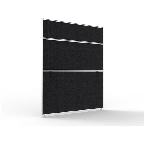 Rapidline SHUSH30+ Screen 1200W x 30D x 1500mmH White Frame Black Pinnable Fabric | Better Office