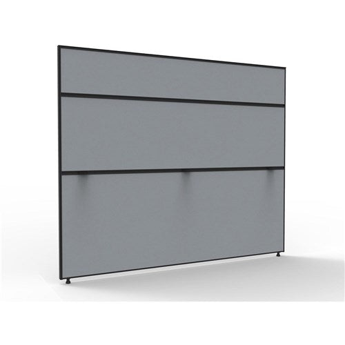 Rapidline SHUSH30+ Screen 1800W x 30D x 1500mmH Black Frame Grey Pinnable Fabric | Better Office