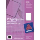 Sp- Divider A4 1-54 Index Avery P/P White