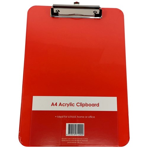 Stat Clipboard A4 Acrylic Red