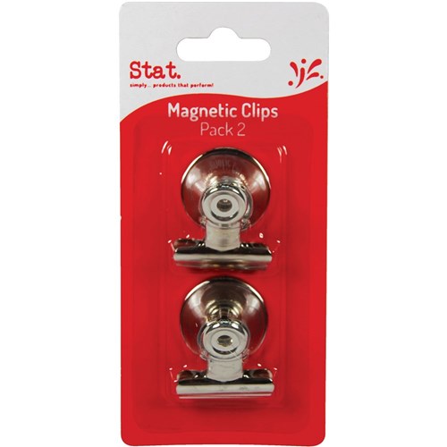 Stat Magnetic Letter Clips 32mm Pack of 2 Chrome