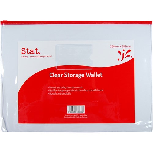 Stat Storage Wallet Extra Large 390 x 280mm Clear