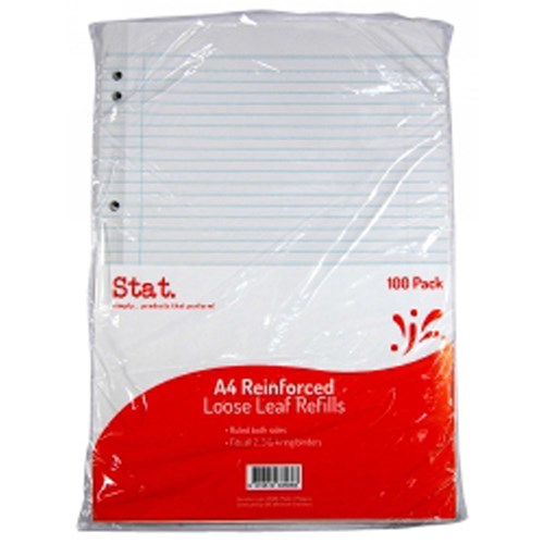 Stat Ruled Loose Leaf Refill A4 Pack of 100 | Better Office