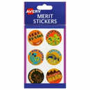 Sp- Merit Stickers Avery Aussie Art Round Permanent Pk96 Hs