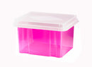 STORAGE BOX ITALPLAST 32L TINTED PINK BASE/CLEAR LID