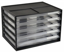 DOCUMENT CABINET ITALPLAST A4 5 DRAWER BLACK