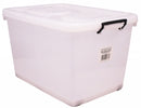 STORAGE BOX ITALPLAST 90LT WITH LID & ROLLERS