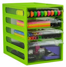 Office Organiser Italplast 4 Drawer Lime