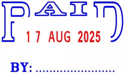 STAMP DESKMATE SELF INKING PAID/DATE BLUE/RED