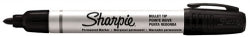 MARKER SHARPIE METAL BARREL 1.5MM BULLET TIP BLACK BX12