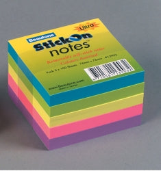STICK ON NOTES B/TONE 76X76 ULTRA 5 PADS ASST