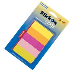 STICK ON FLAGS B/TONE 15X50 NEON