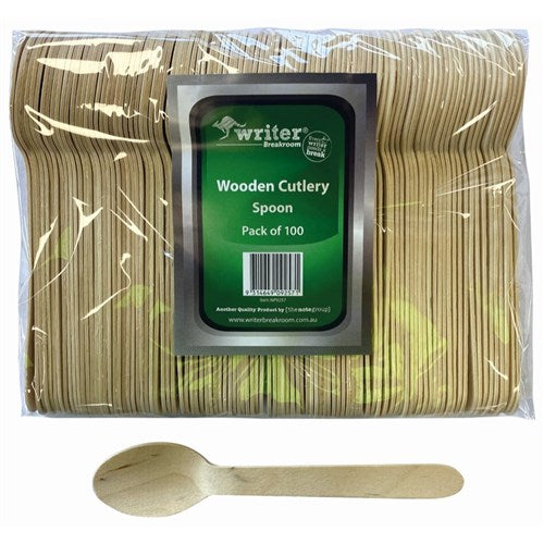 Writer Breakroom Eco Wooden Cutlery Spoon 160mm Pack Of 100 | Better Office