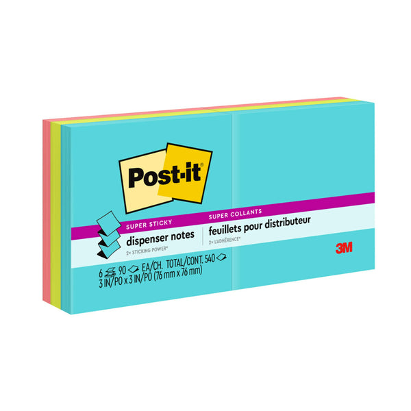 NOTES SUPER STICKY POST-IT 76X76MM R330-6SSMIA POP UP MIAMI PK6
