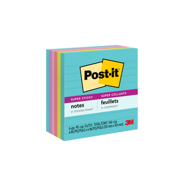 NOTES SUPER STICKY POST-IT 100X100MM 675-6SSMIA MIAMI PK6