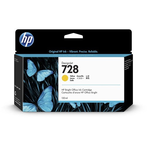 HP 728 DesignJet Ink Cartridge 130ml F9J65A Yellow | Better Office