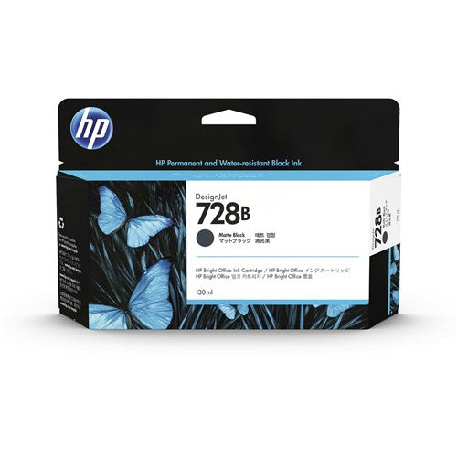 HP 728B DesignJet Ink Cartridge 130ml 3WX26A Matte Black | Better Office