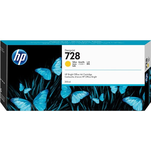 HP 728 DesignJet Ink Cartridge High Yield 300ml F9K15A Yellow | Better Office