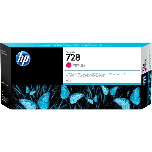 HP 728 DesignJet Ink Cartridge High Yield 300ml F9K16A Magenta | Better Office