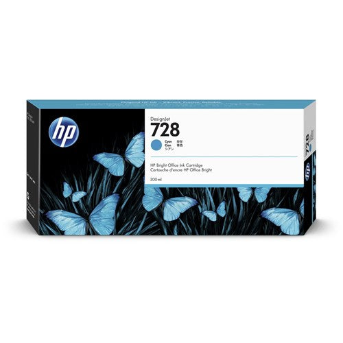 HP 728 DesignJet High Yield Ink Cartridge 300ml F9K17A Cyan | Better Office