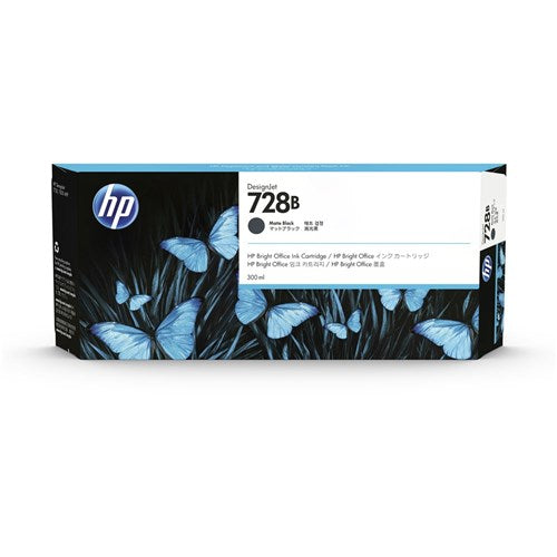 HP 728B DesignJet Ink Cartridge High Yield 300ml 3WX30A Matte Black | Better Office