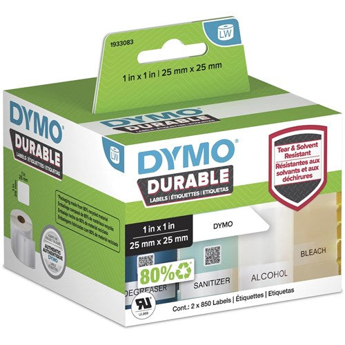 DYMO LabelWriter Durable Industrial Labels 25mm x 25mm 1700 Labels White