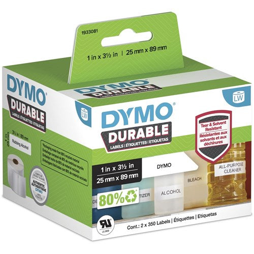 DYMO LabelWriter Durable Industrial Labels 25mm x 89mm 700 Labels White | Better Office