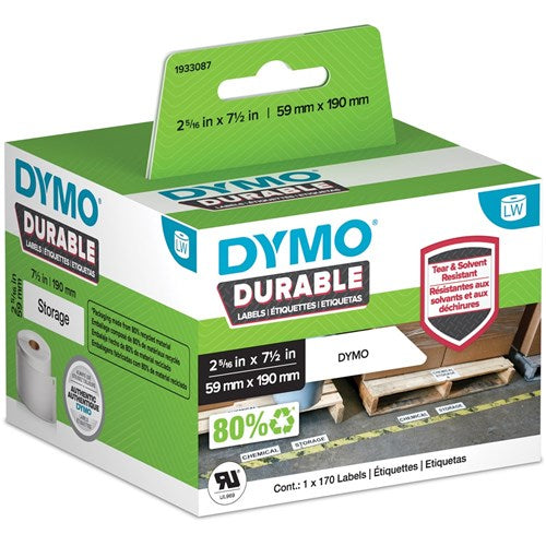 DYMO LabelWriter Durable Industrial Labels 59mm x 190mm 170 Labels White | Better Office