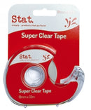 TAPE SUPER CLEAR STAT 18MMX33M ON DISPENSER BX12