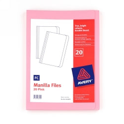 MANILLA FOLDER AVERY F/C PINK PK20