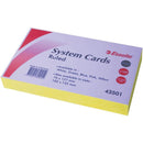 Esselte System Cards 5x3 Yellow (PK100)